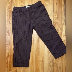 Talbots Brown Eyelet Cropped Pants size 10
